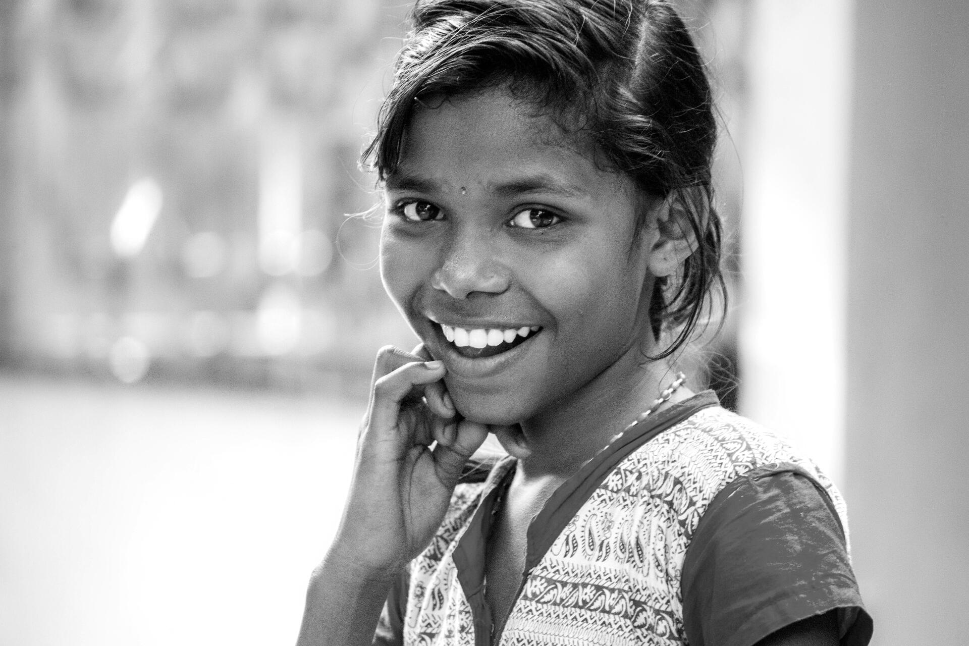 young girl smiling